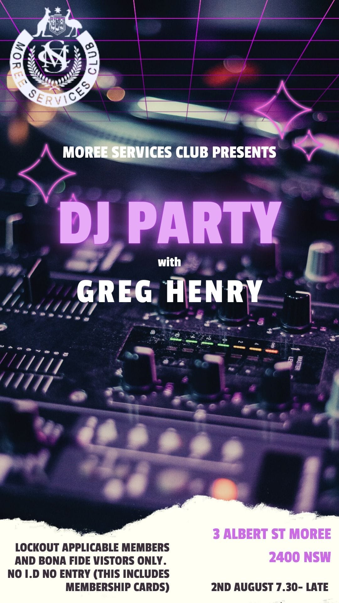 Moree Services Club - DJ Greg Henry