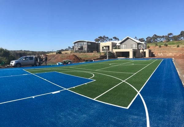 Artificial grass basketball courts