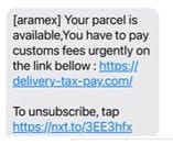 Screenshot of scam text sent to Deakin University students