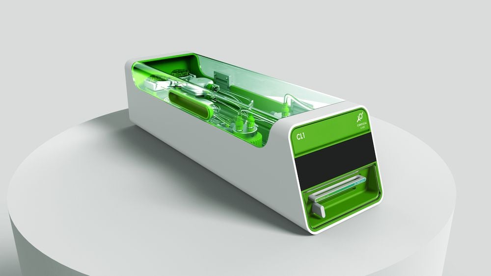 A render of Cortical Labs' 'CL1' system (provided)