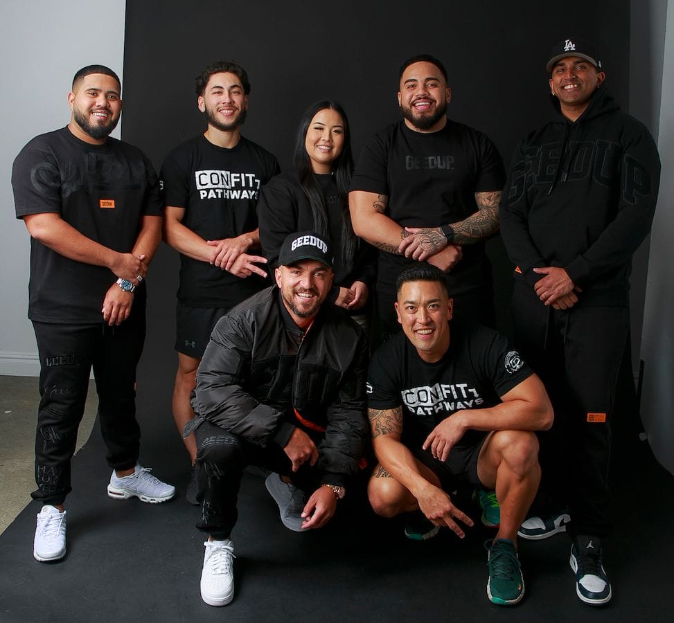 The Geedup Clothing team with Jake Paco front left.