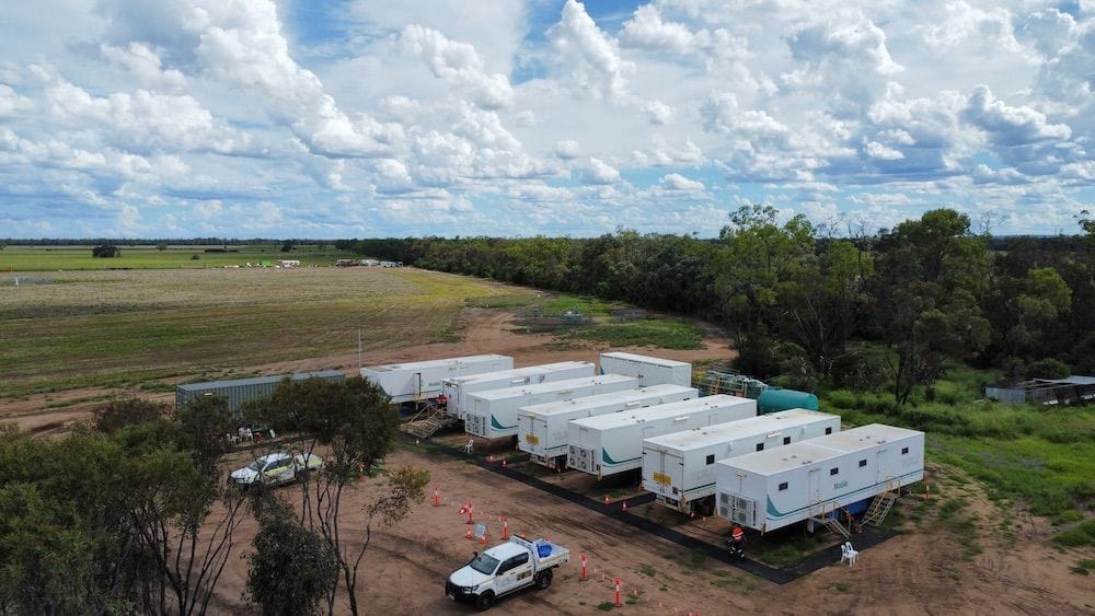 An aerial view of one of TCLH's mobile camps (via TCLH).