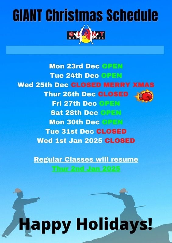 Christmas Public Holiday Schedule