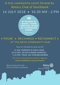 A morning to ... pause, recharge & reconnect at the Boyd Community Hub