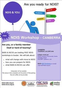 NDIS Workshop - CANBERRA
