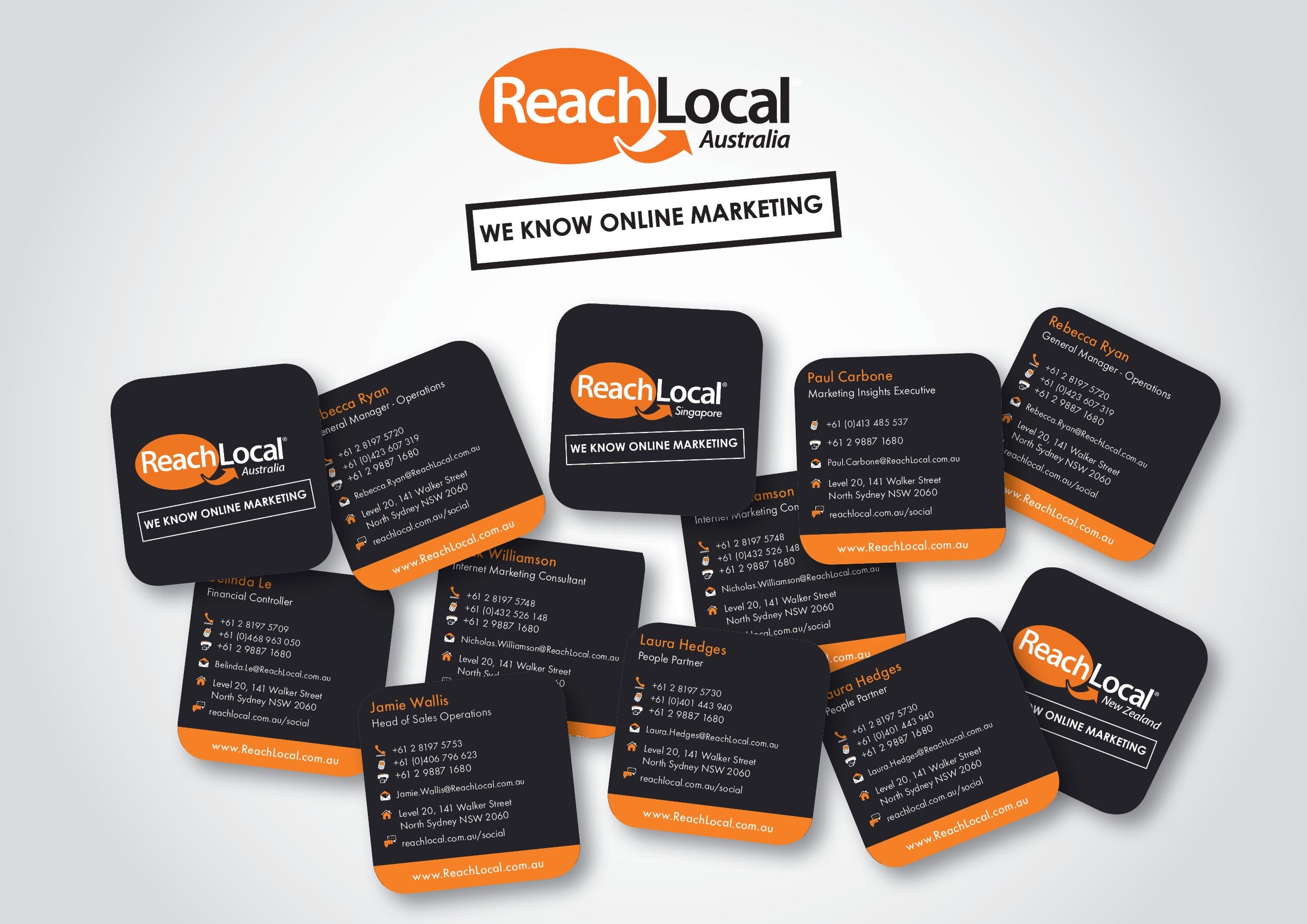 Recent Work: Reach local Business cards