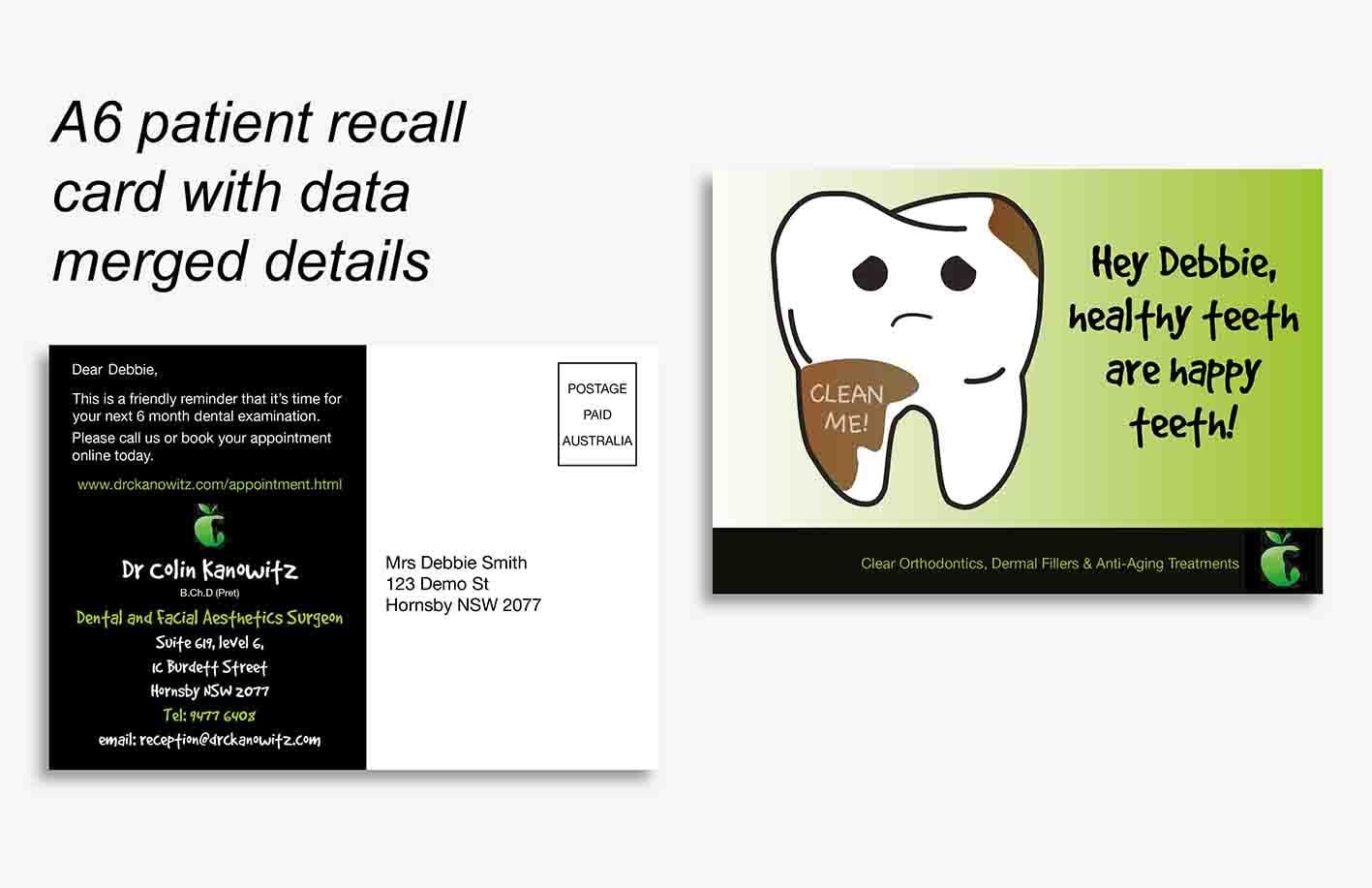 Recent Work: Patient Recall Cards