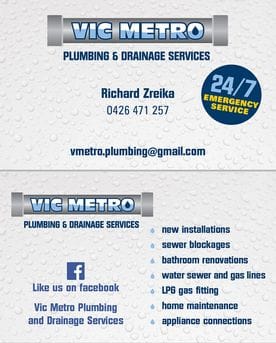 Recent Work: Vic Metro Plumbing & Drainage