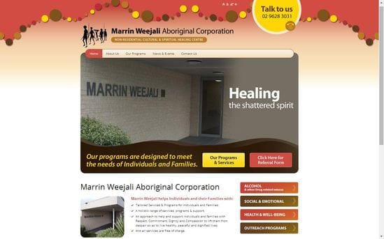 Recent Work: Marrin Weejali Aboriginal Corporation Website