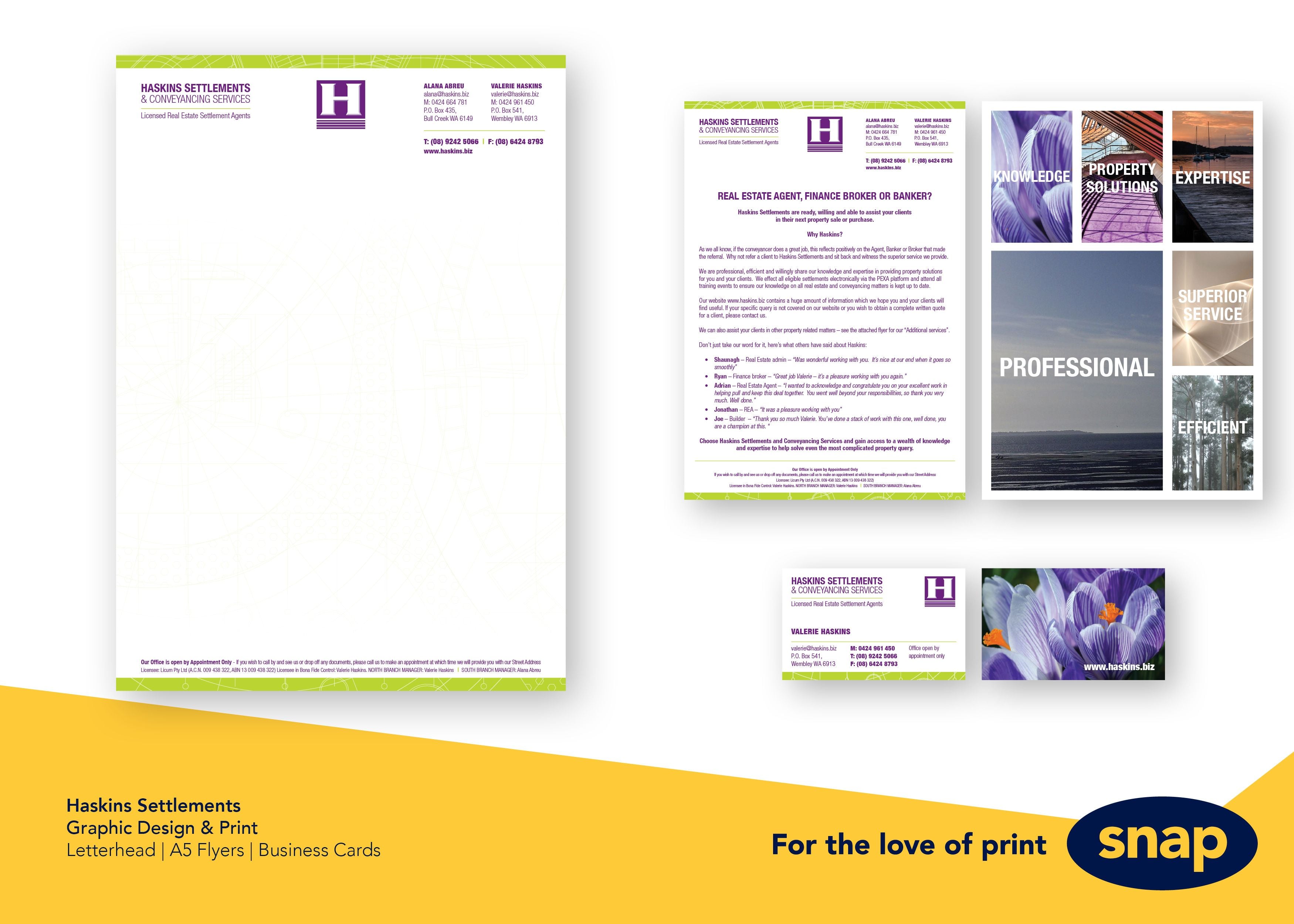 Recent Work: Haskins Settlements