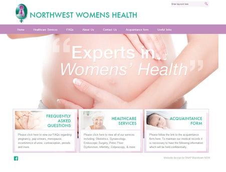 Recent Work: North West Womens Health Website