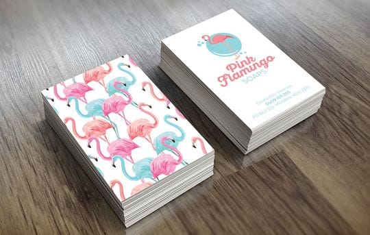 Recent Work: Pink Flamingo Soaps - Business Cards