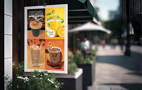 Recent Work: Design and Print of outdoor posters for Rush Hour Cafe