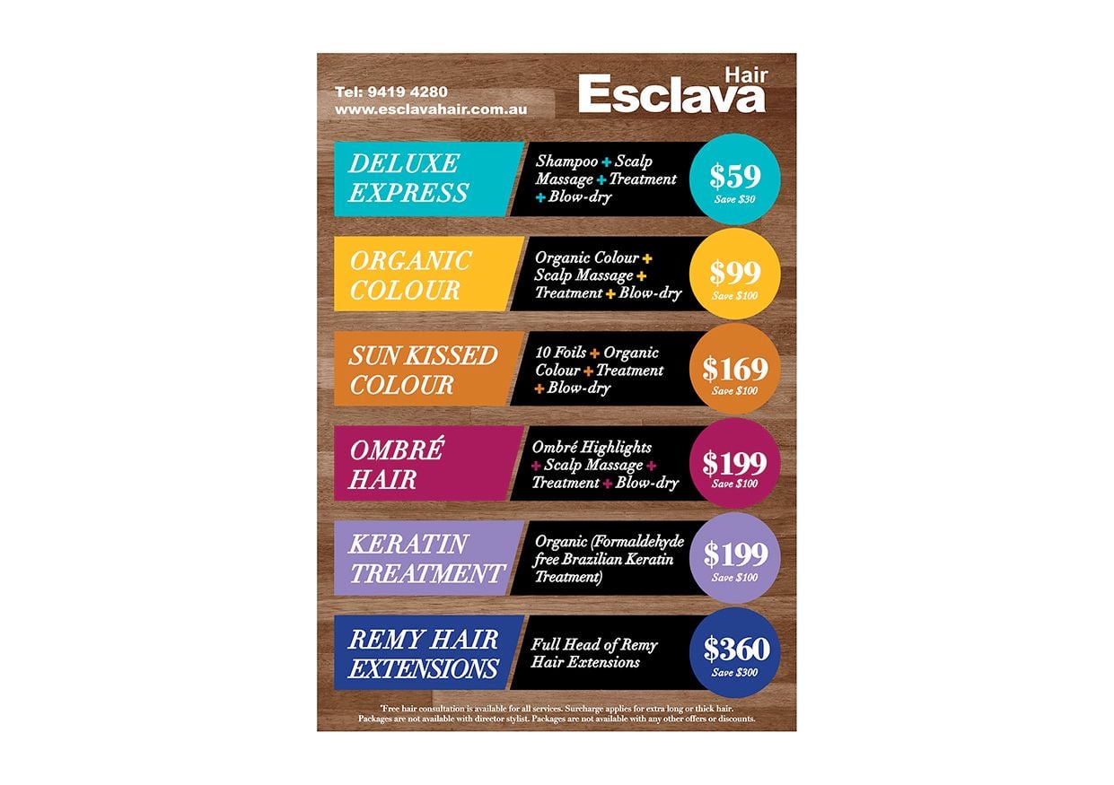 Recent Work: Esclava Hair Price List