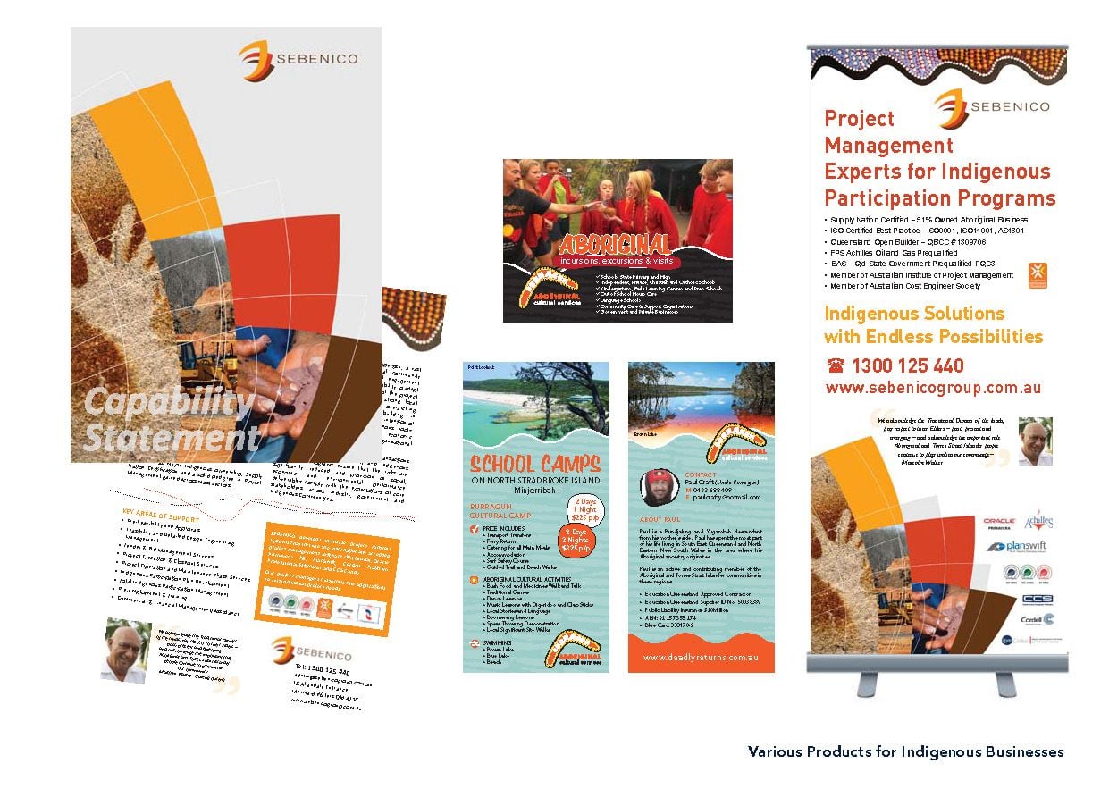 Recent Work: Various products for Indigenous Businesses