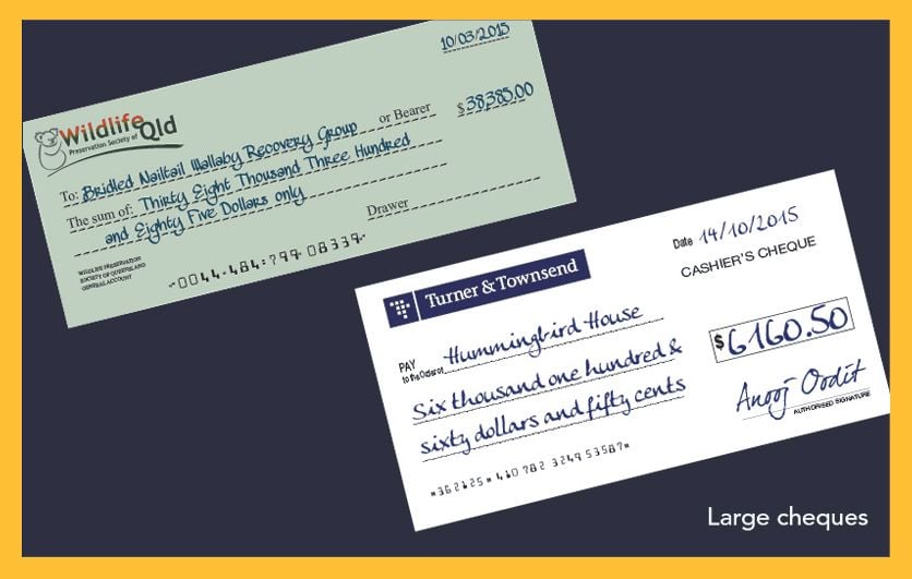Recent Work: Large Cheques
