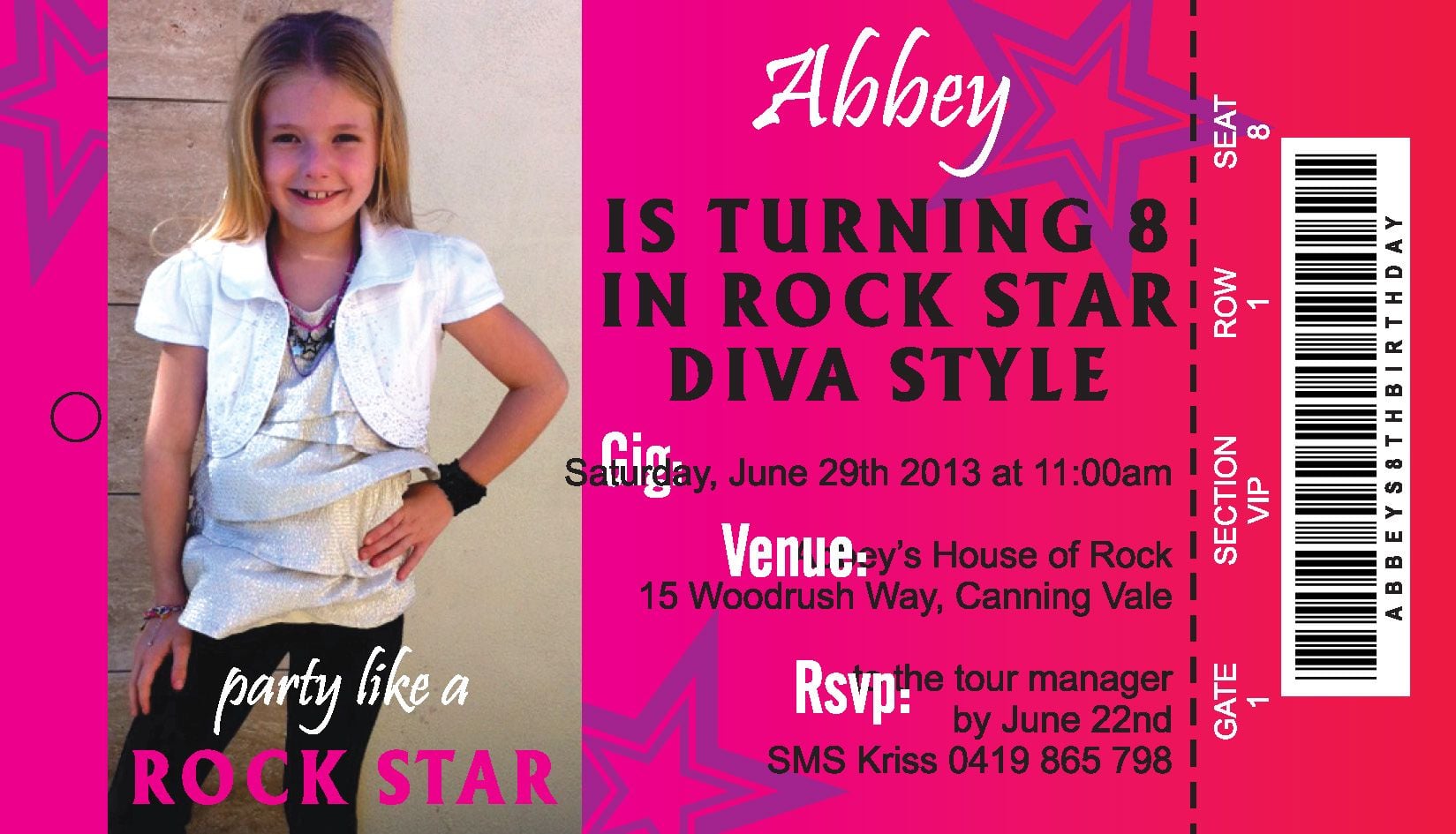 Recent Work: young b/day invitation