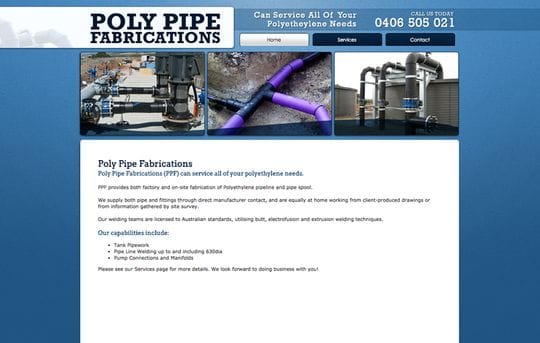 Recent Work: Polypipe Fabrications - Web Design