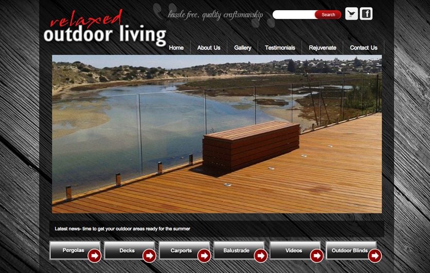 Recent Work: Relaxed Outdoor Living - Web Design