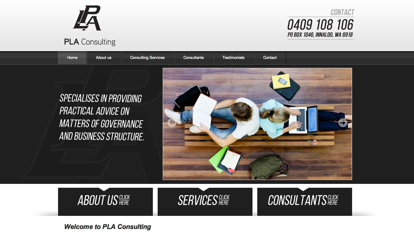 Recent Work: PLA Consulting Website