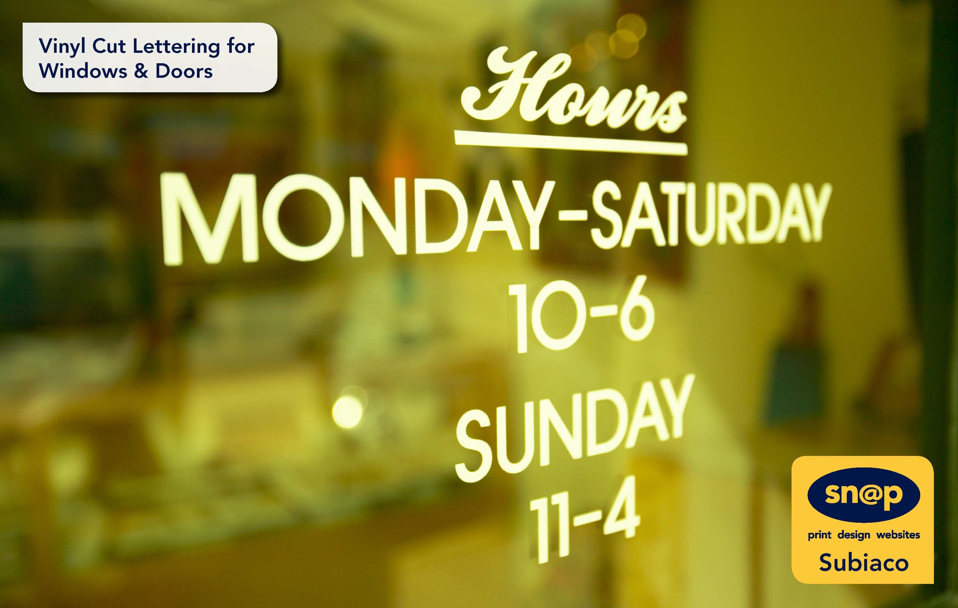 Recent Work: Vinyl cut Lettering