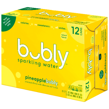 BUBLY SPARKLING WATER PINEAPPLE 12X355ML (22/TI)