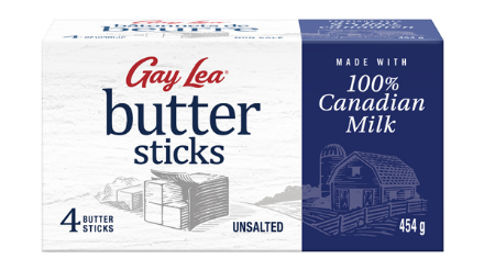 GAY LEA BUTTER STICK UNSALTED 20X454G