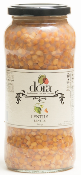 DORA REAL GOURMET LENTILS 12X540G JAR