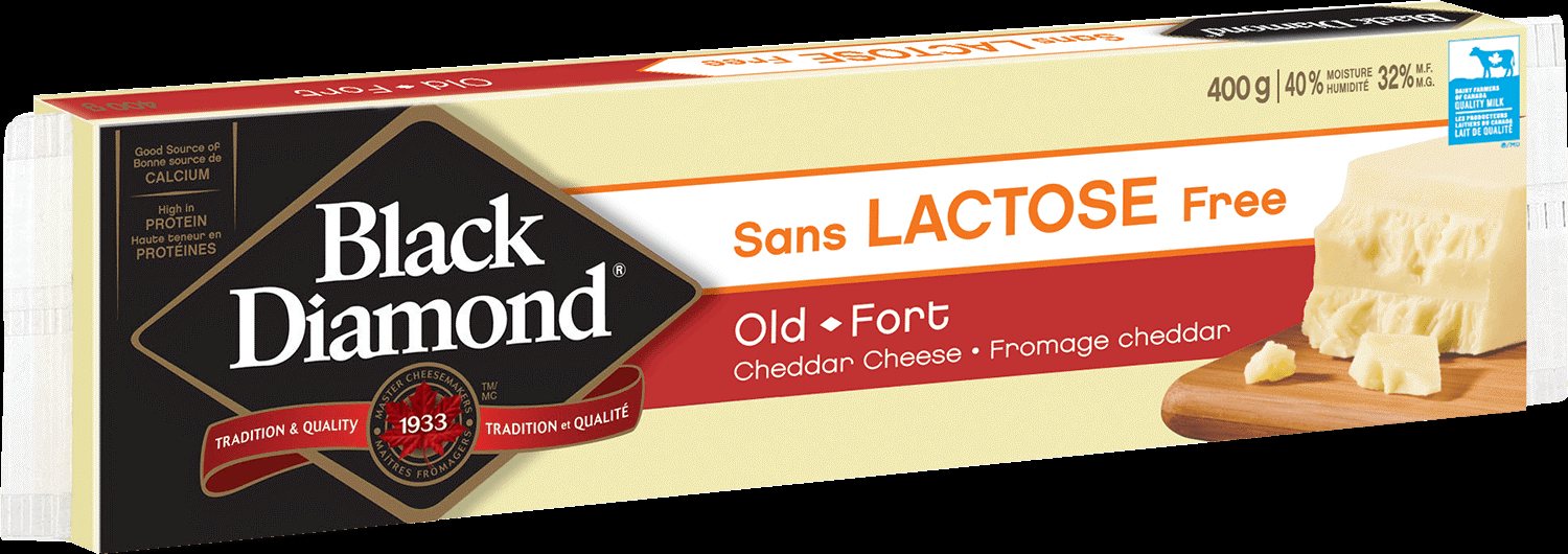 BLACK DIAMOND LACTOSE FREE OLD WHITE CHEDDAR 21X400G