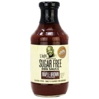 G HUGHES BBQ SAUCE SUGAR FREE MAPLE BROWN 6X490ML (180/SKID)