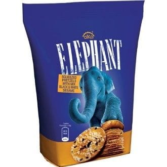 ALKA ELEPHANT PRETZELS - SESAME 12X180G (110/SKID)