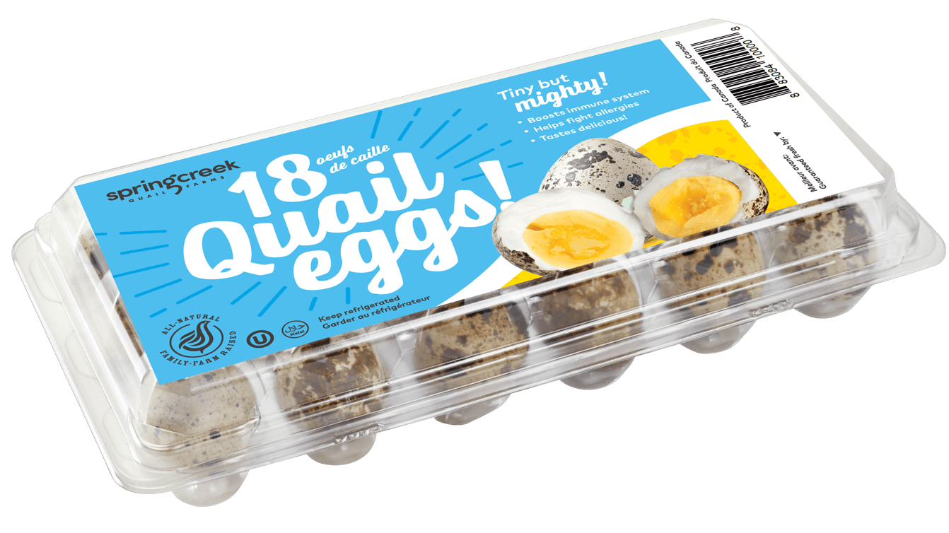 SPRING CREEK QUAIL EGG 20X18EA (90/SKID) SMALL BOX