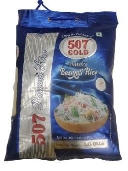 507 GOLD INDIAN BASMATI RICE 5X8LB (55/SKID)