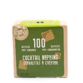 GREENLID 100% RECYCLED PAPER NAPKINS - COCKTAIL - 1/4 FOLD 32X100CT