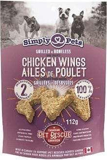 SIMPLY PETS ALL NATURAL DOG TREATS CHICKEN WINGS 8X112G