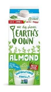 EARTH'S OWN ALMOND UNSWT VANILLA 6X1.89L (80/SKID)