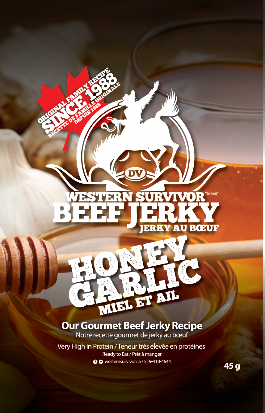 WESTERN SURVIVOR BEEF JERKY - HONEY GARLIC 45 G/ 12