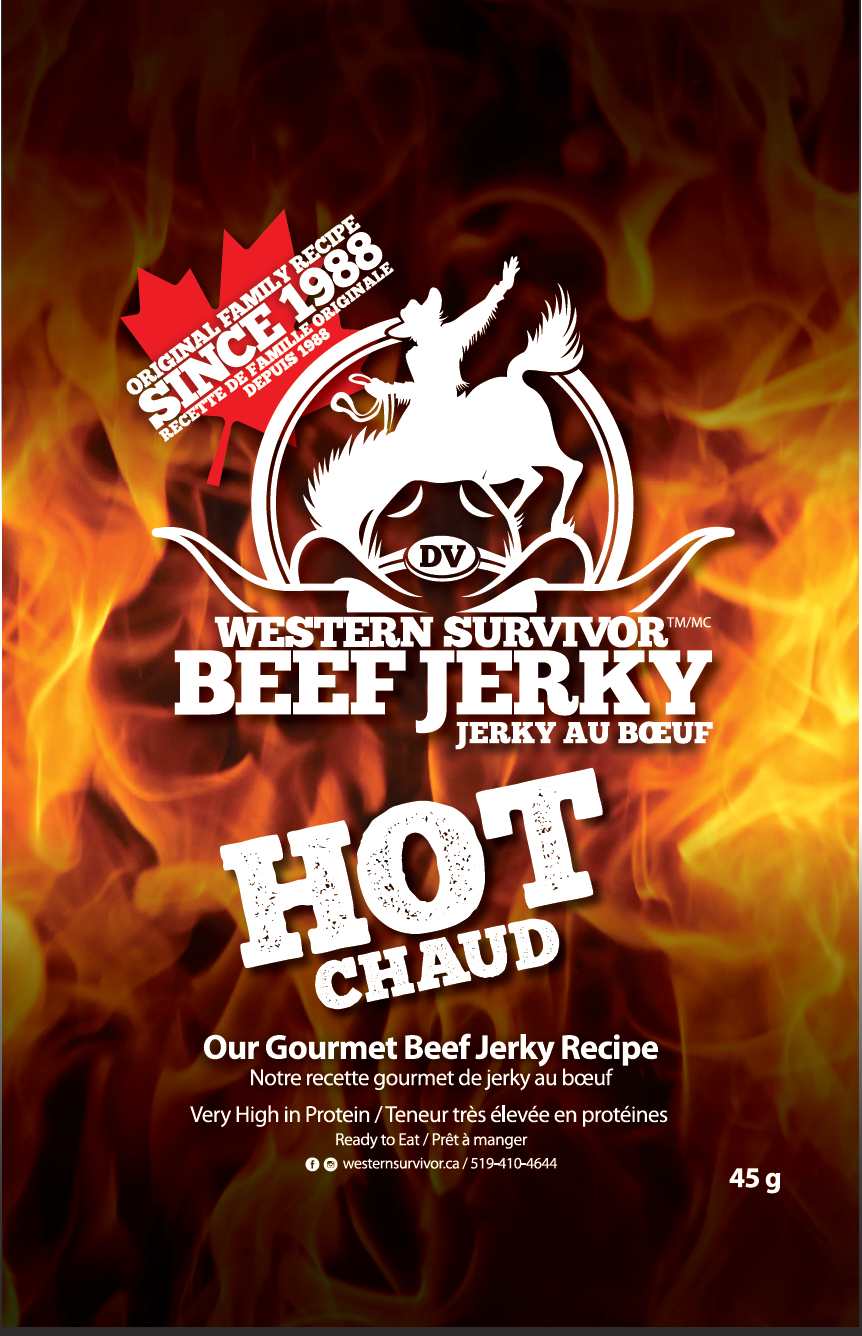 WESTERN SURVIVOR BEEF JERKY - HOT 45 G/ 12