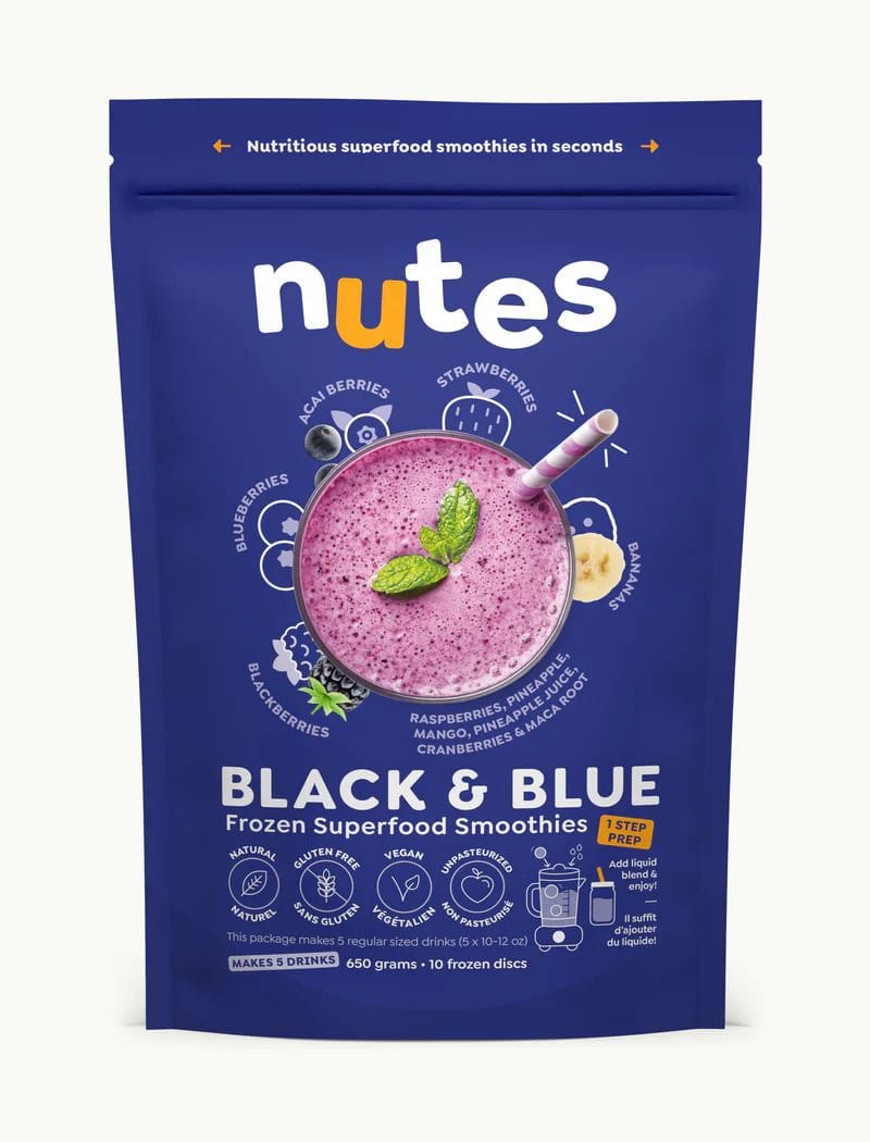 NUTES NUTRITION FROZEN SUPERFOOD SMOOTHIES - BLACK & BLUE 650 G/ 6