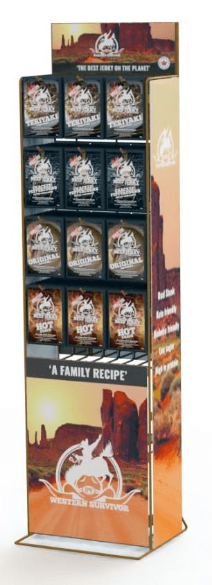 WESTERN SURVIVOR BEEF JERKY DIPLAYER - 12 PEG (144 UNITS)   2 x Western Survivor Beef ... WESTERN SURVIVOR BEEF JERKY DIPLAYER - 12 PEG (144 UNITS)   2 x Western Survivor Beef ...