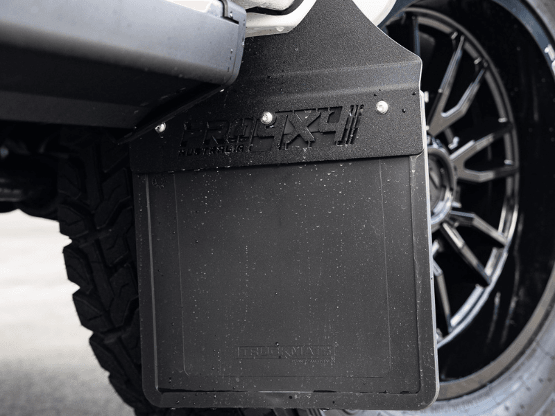 Pro 4x4 custom mudflap and bracket on Chevrolet Silverado 2500HD