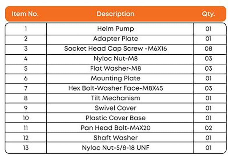 Front Mount Helm Pump with Tilt Mechanism (THP-20)
