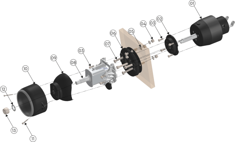 Front Mount Helm Pump with Tilt Mechanism (THP-27)