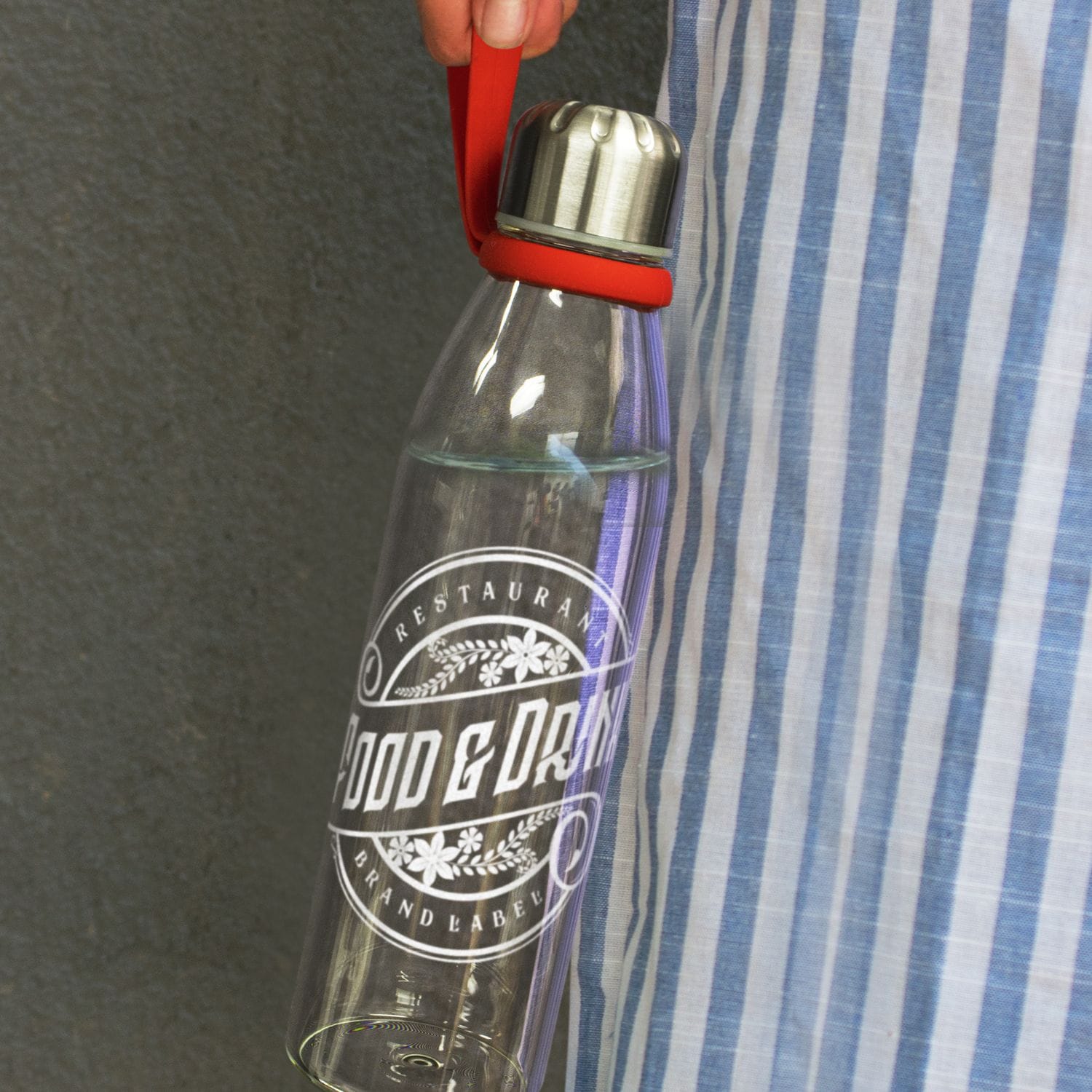 Customised glass drink bottle