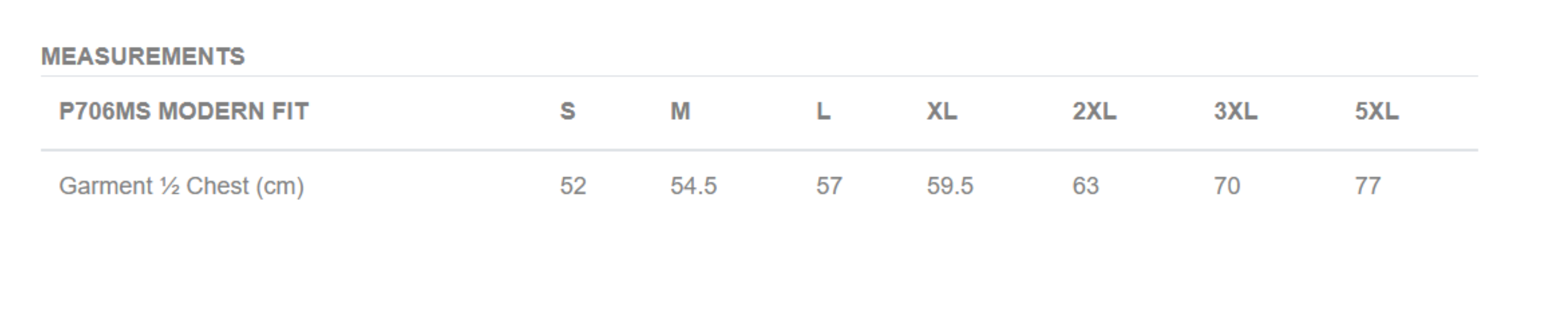 Size Chart