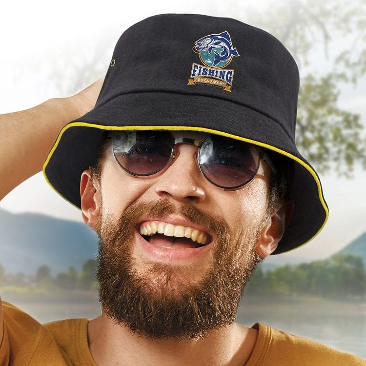 Man wearing bucket hat