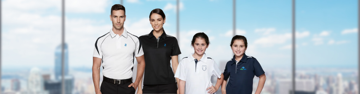 People wearing custom branded promotional polo shirts