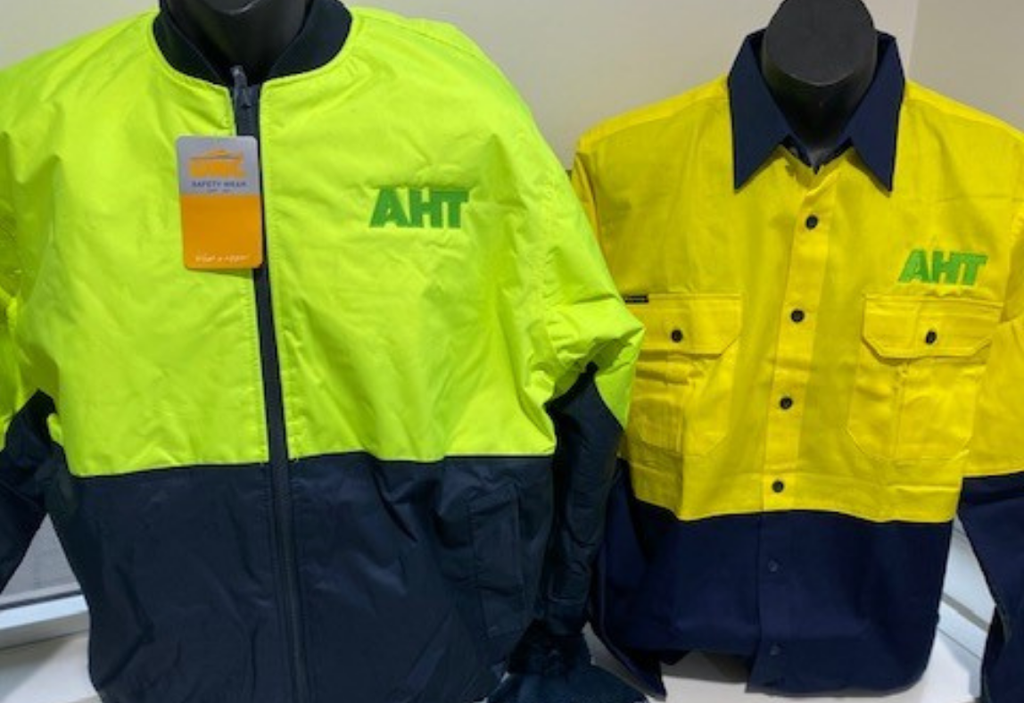 Hi Vis jacket and long sleeve shirt with AHT logo