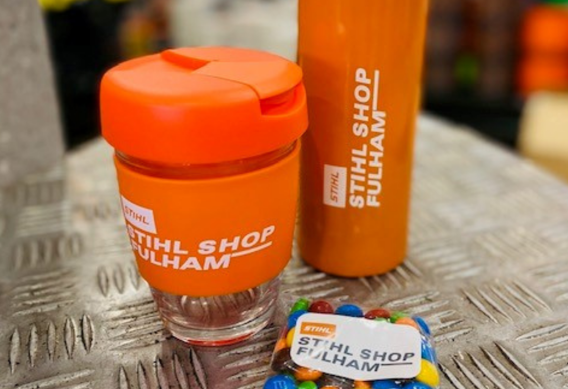 Promotional coffee cups and confectionary