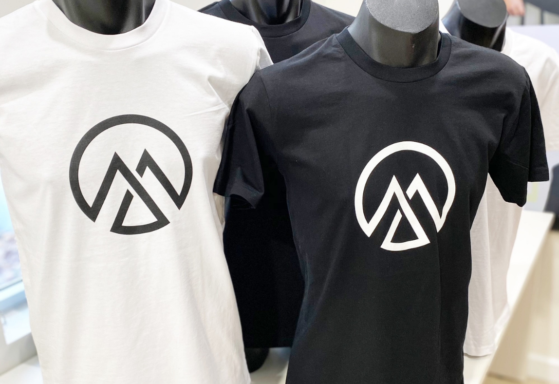Promotional t-shirts on mannequins